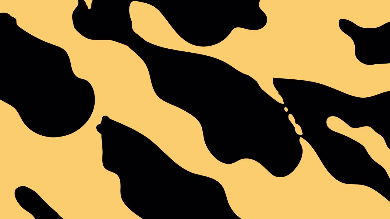 Abstract Yellow Liquid Splatter Animation on Black Background