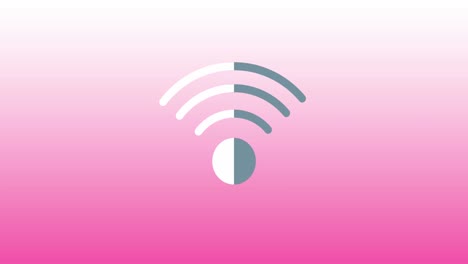 animation of wifi icon over pink background