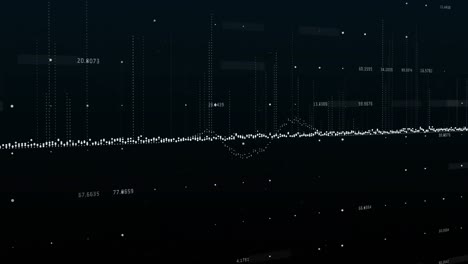 animation of data processing and changing numbers against black background