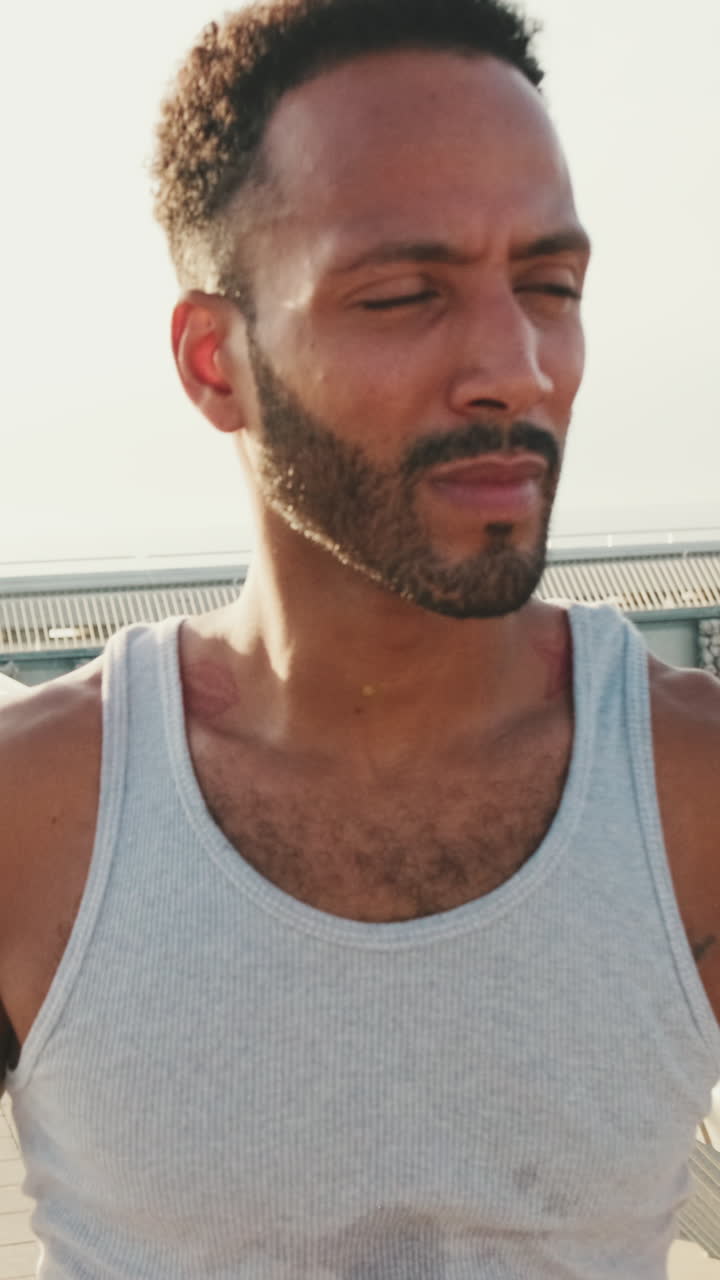 Man Stretching Outdoors