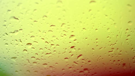 close up water droplets on the glass, natural pattern of raindrops