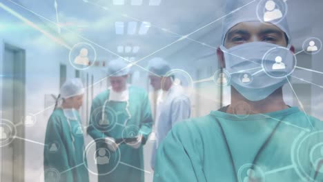 animación de la red de conexiones entre diversos médicos y médicas