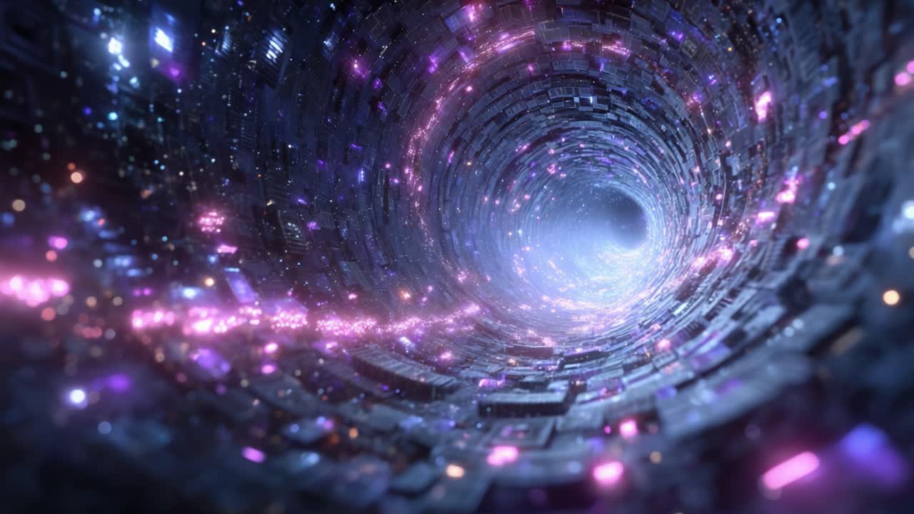 A Captivating Journey Through an Interdimensional Portal: Exploring the Infinite Depths of a Cosmic Vortex Filled with Mystical Energy and Light