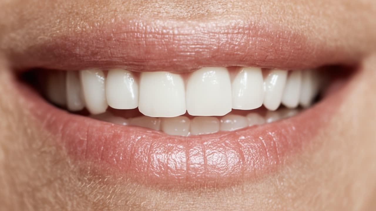 A Close-Up View of a Beautiful Smile Featuring Healthy, White Teeth and Subtle Lip Color That Highlights the Beauty of Oral Care and Personal Hygiene