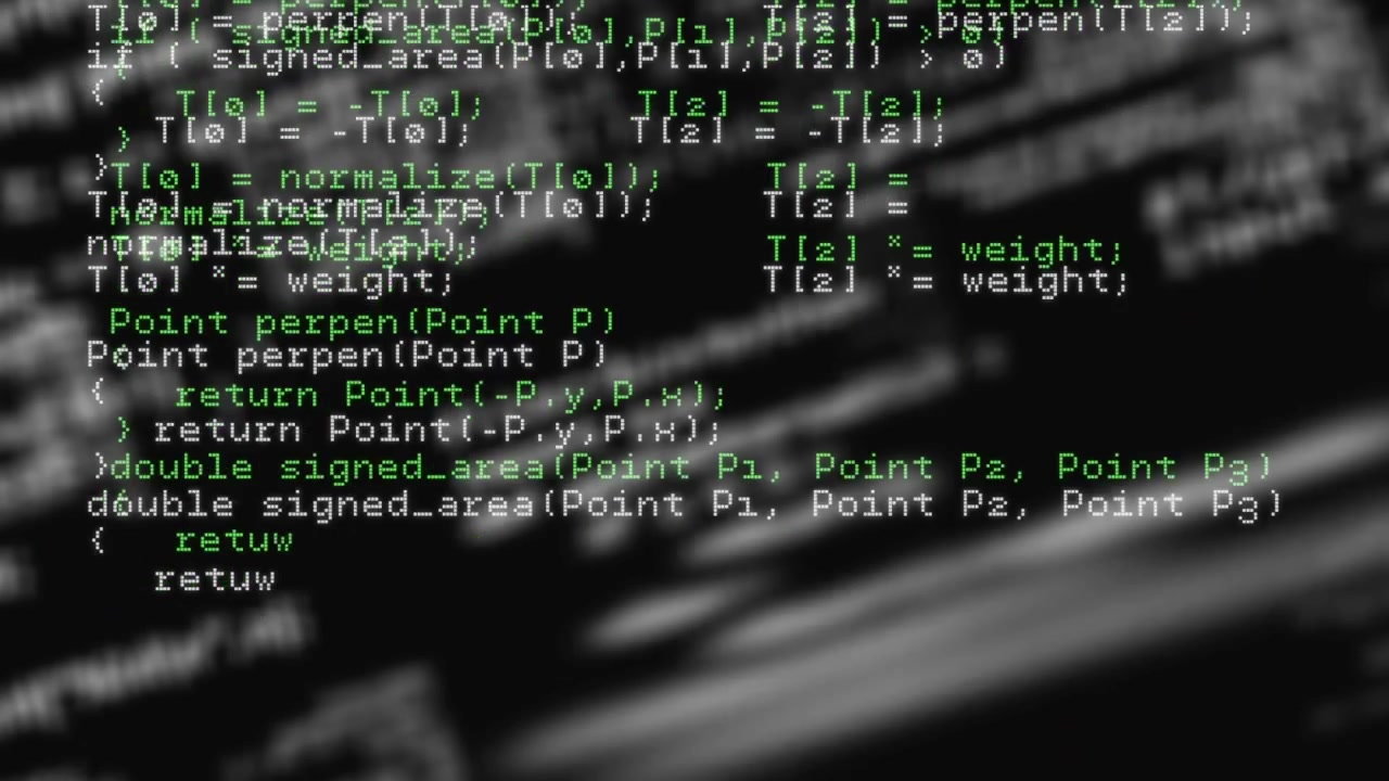 Digital animation of multiple screens with data processing against black background