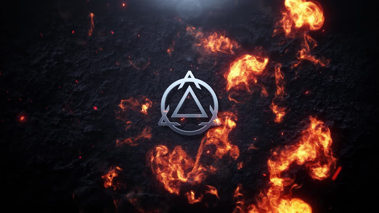 Dynamisk ildeksplosion afslører et moderne metallisk logo