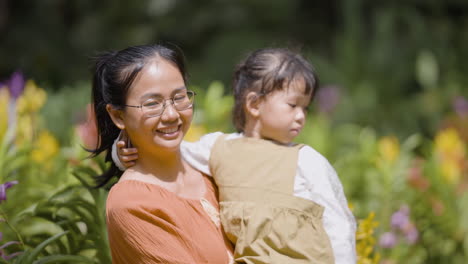 asian family in the park