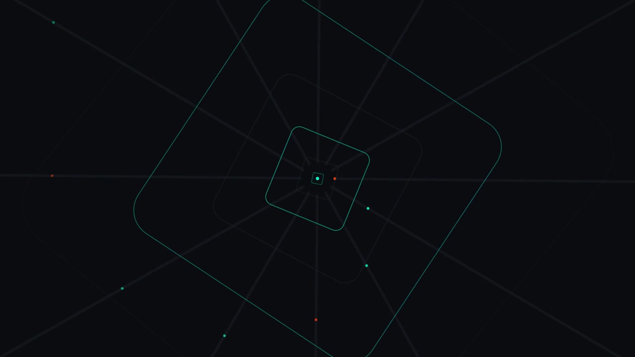 Abstract Digital Tunnel with Pulsing Geometric Shapes