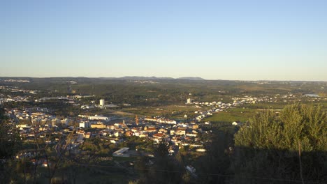 abrantes landscape view at sunset from the castle, in portugal