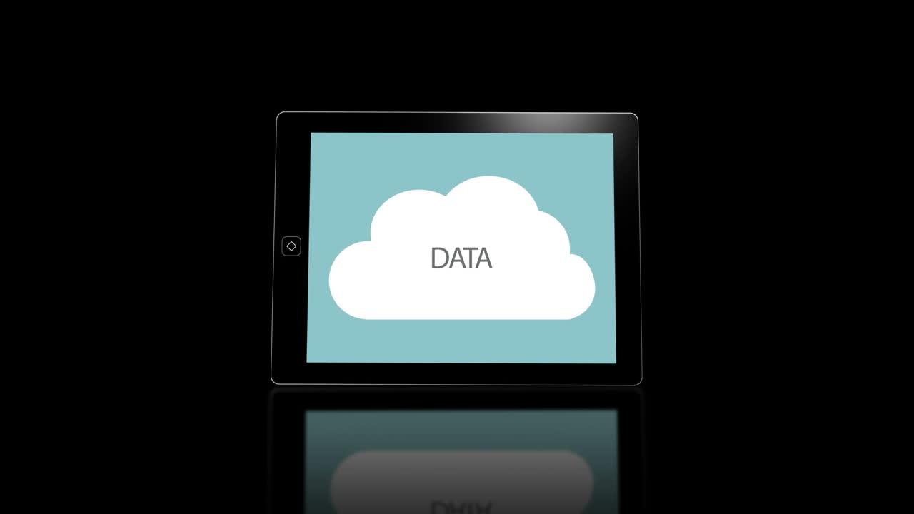 Media device screens showing cloud computing