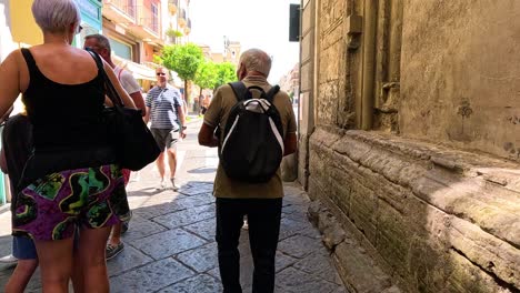 people exploring shops and streets in sorrento