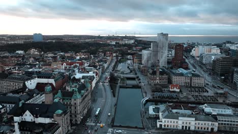 drone footage of malmo, sweden