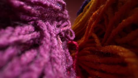 close-up of colorful yarn