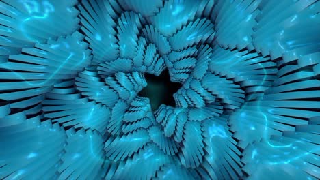 abstract geometric tunnel with blue and black colors