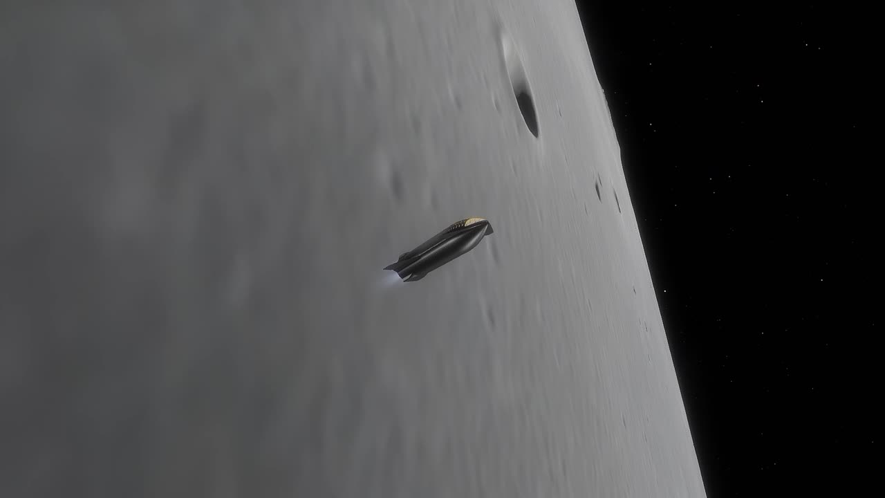 달과 스페이스x 우주선.