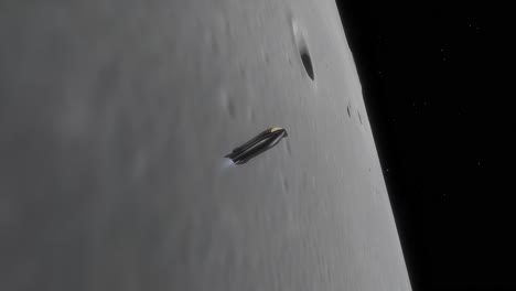 the moon and space x ship.
