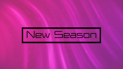 animación del texto de la nueva temporada y líneas en fondo rosa