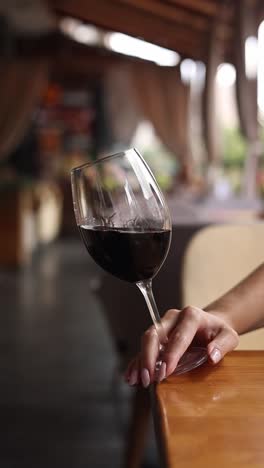 woman enjoying a glass of red wine