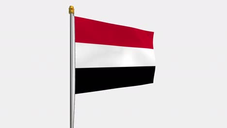 loop video of yemen flag  fluttering in the wind, slow motion video of 4k , with alpha channel