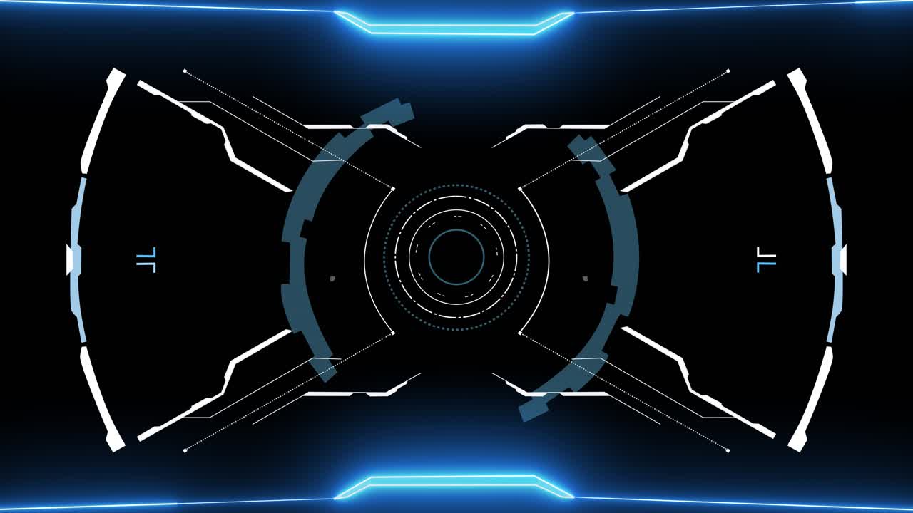 Animación 4K de rotación de HUD (Head-Up Display) para interfaz de concepto de tecnología cibernética futurista con