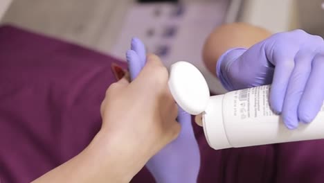 applying skin cream