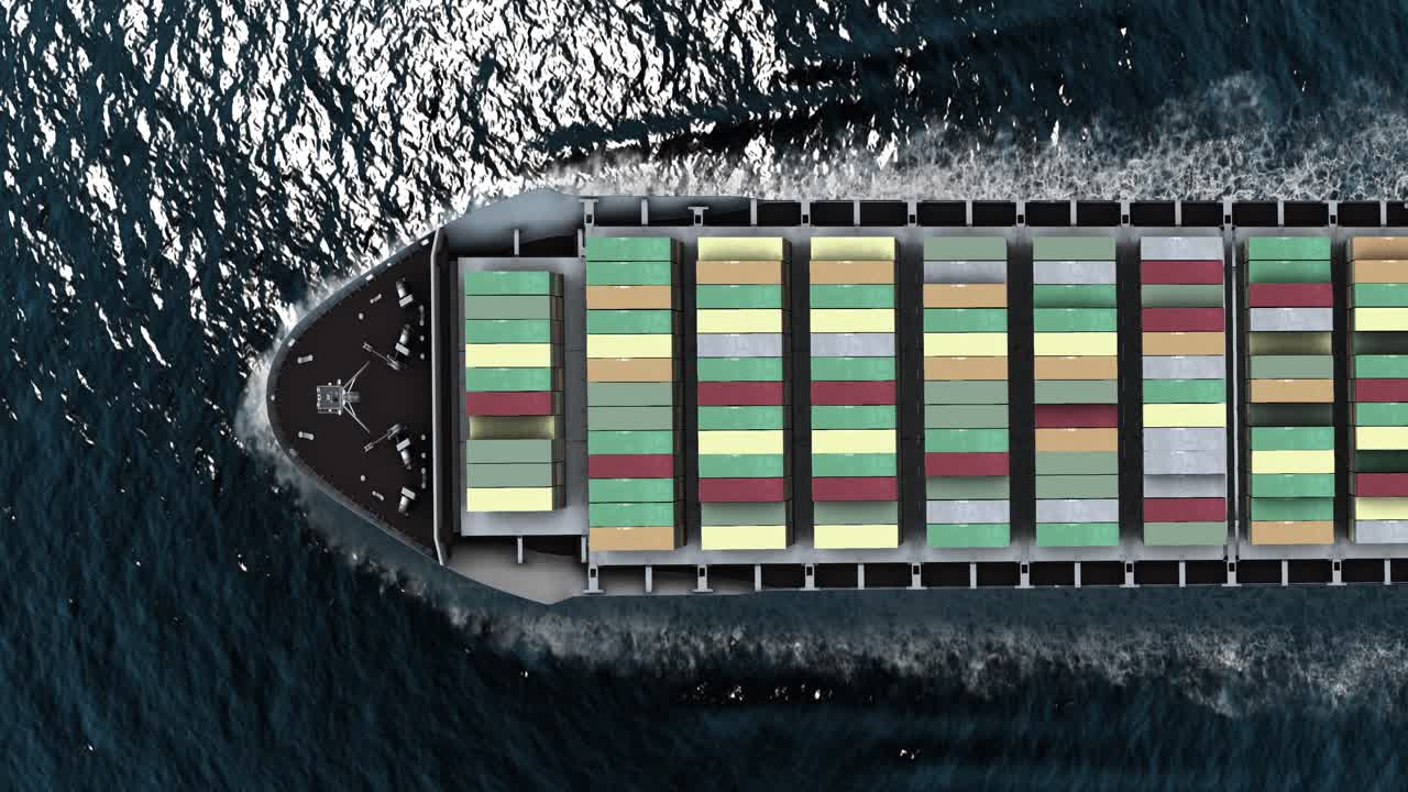 buque de contenedores en el mar