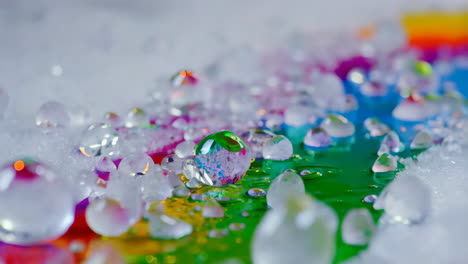water drops on colorful surface
