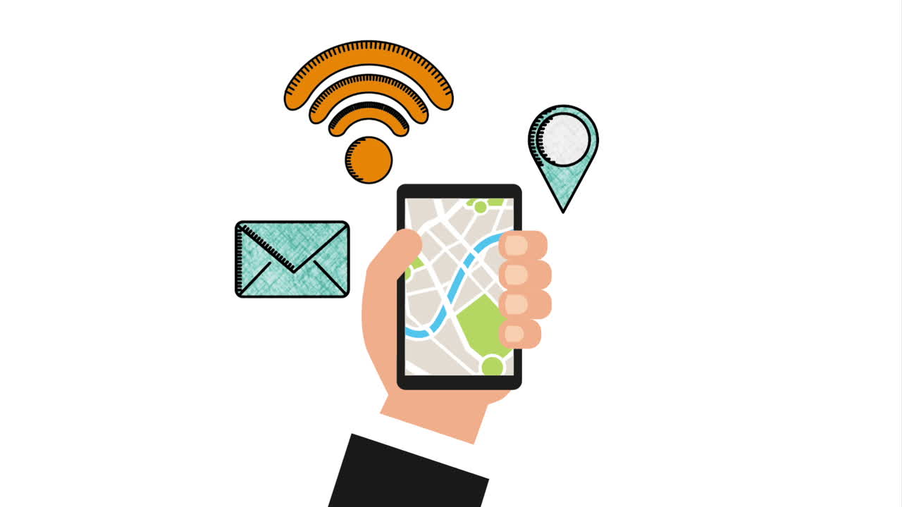 gps y diseño de ubicación, animación de video hd1080