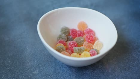 colorful jelly beans in a white bowl