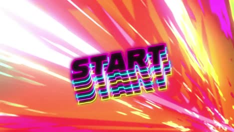 Animation-of-start-text-on-multi-coloured-background