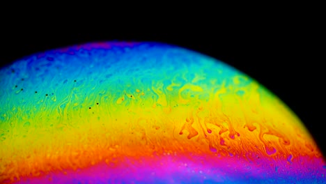 soap bubble creates a colorful and psychedelic, rainbow palette with swirls and waves