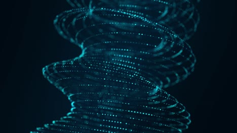 network connection structure. abstract twisted form with dots and lines. technology grid background. flow of particles. 3d rendering.