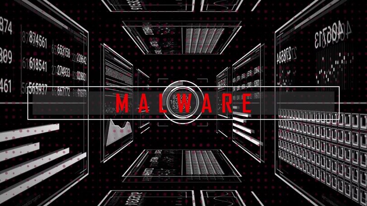 Camera dollying forward triggers malware text glitching on grey bar for threat alert visualization