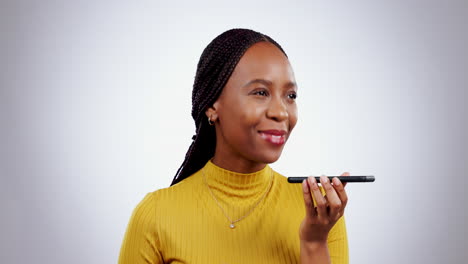 Woman,-talking-and-phone-call-with-speaker