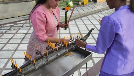 praying at a thai temple