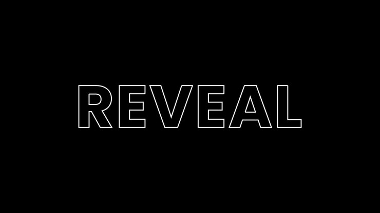 Reveal text on black background