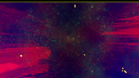 animation of multiple red light trails moving in hypnotic motion in background