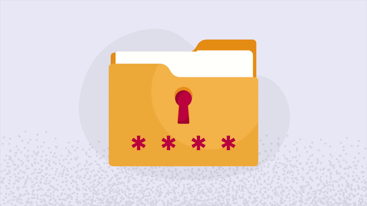 사이버 보안 애니메이션이 있는 폴더