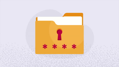 folder with cyber security animation