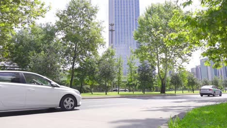 car traffic in the city.