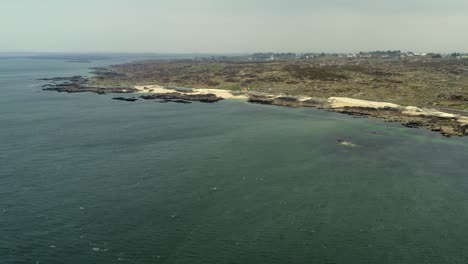 Aerial-pan-of-Coral-beach,-Connemara-national-park