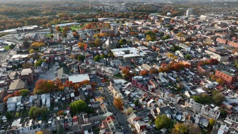 Centro-De-La-Ciudad-Urbana-En-Estados-Unidos-Durante-El-Otoño