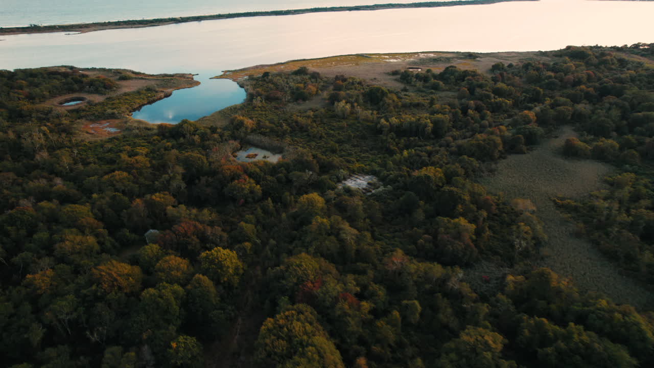 Ninigret Park pond lake recreational area Charlestown, RI, United States aerial