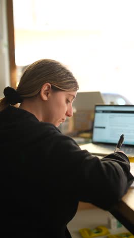 woman working from home