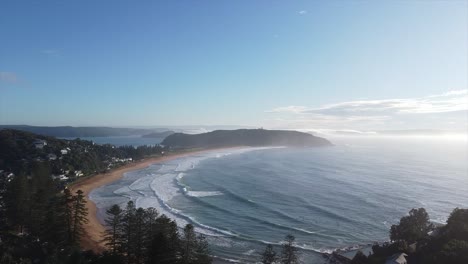sunny morning shot of palm beach in sydney australia