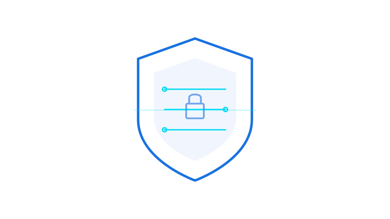 Animated Shield Icon Representing Cybersecurity and Data Protection