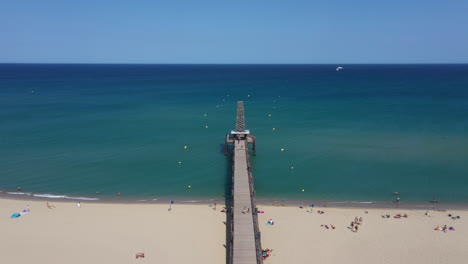 Ponton-port-Leucate-aerial-shot-sandy-beach-mediterranean-sea-aerial-view