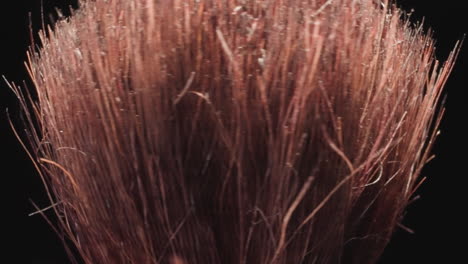 long bristles of old cosmetic brush used for facial makeup