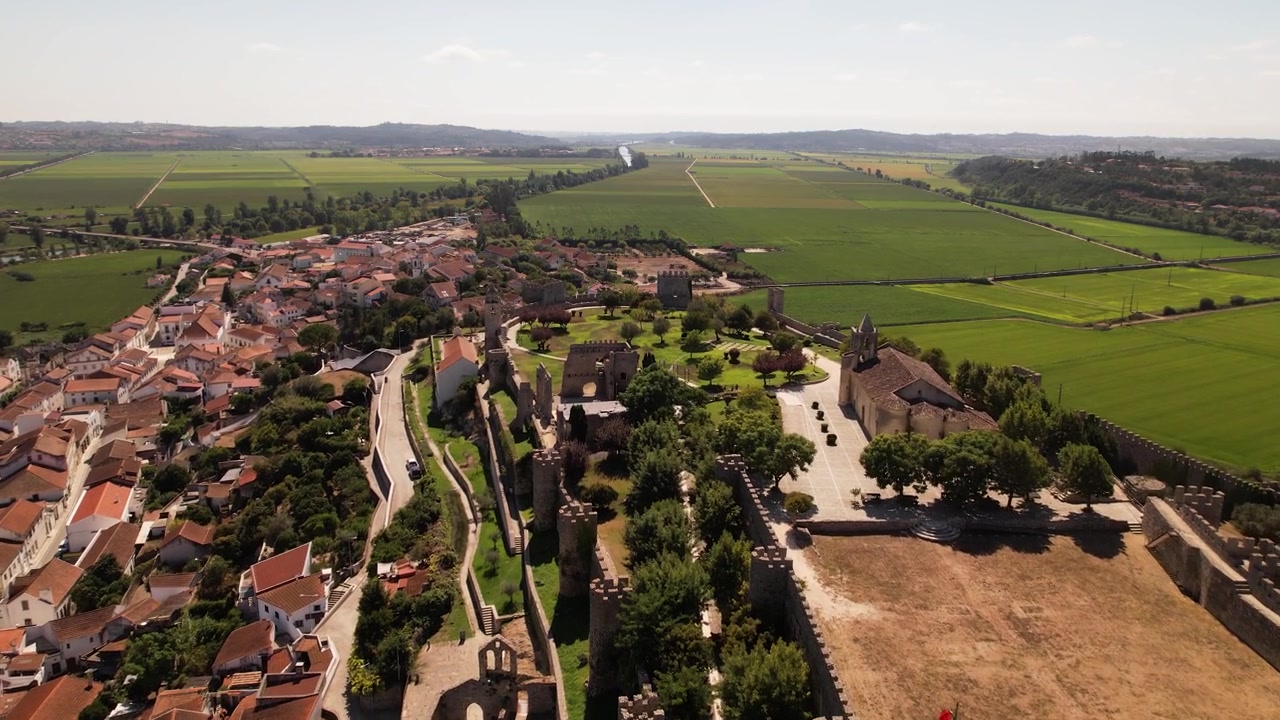 Vista aerea da Montemor-O-Velho, Portogallo