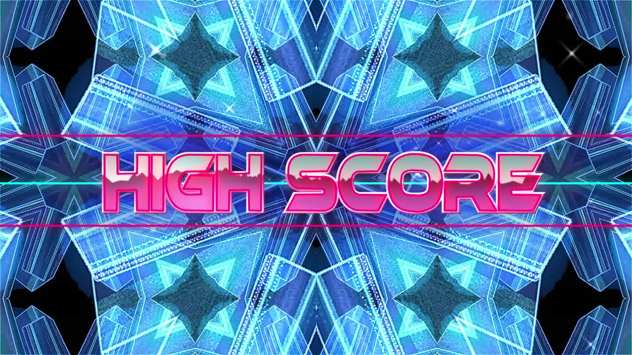 디지털 추상 카레이도스코프 공간에서 높은 점수의 애니메이션